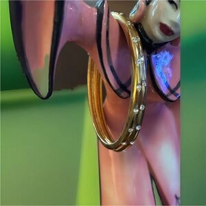 1980’s (2) J Crew Bangle Slide On Bracelets And Married Pair Of Clip On Earrings